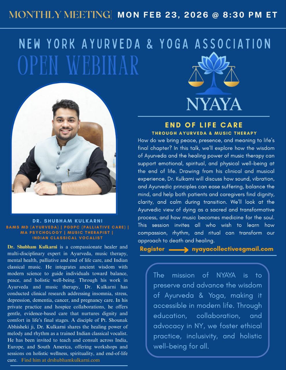 Workshop with Dr. Shubham